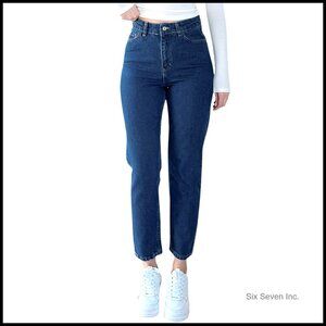 High Waist Straight Leg Jeans Stretchy Denim Pants Classic Chic Casual Wear